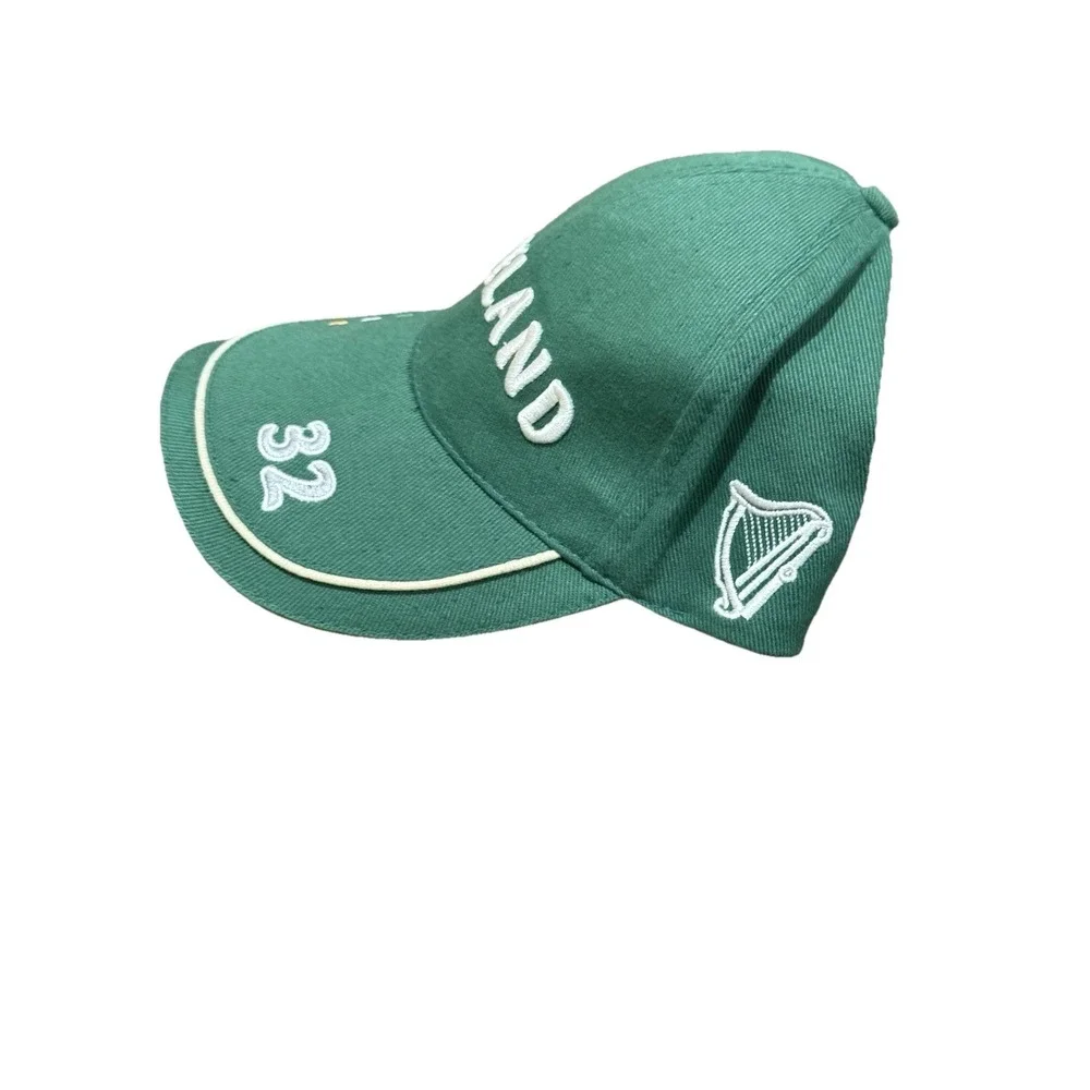 Dolmen Embroidered Baseball Cap Ireland 32 Harp‎ Irish Flag Adjustable Green Hat